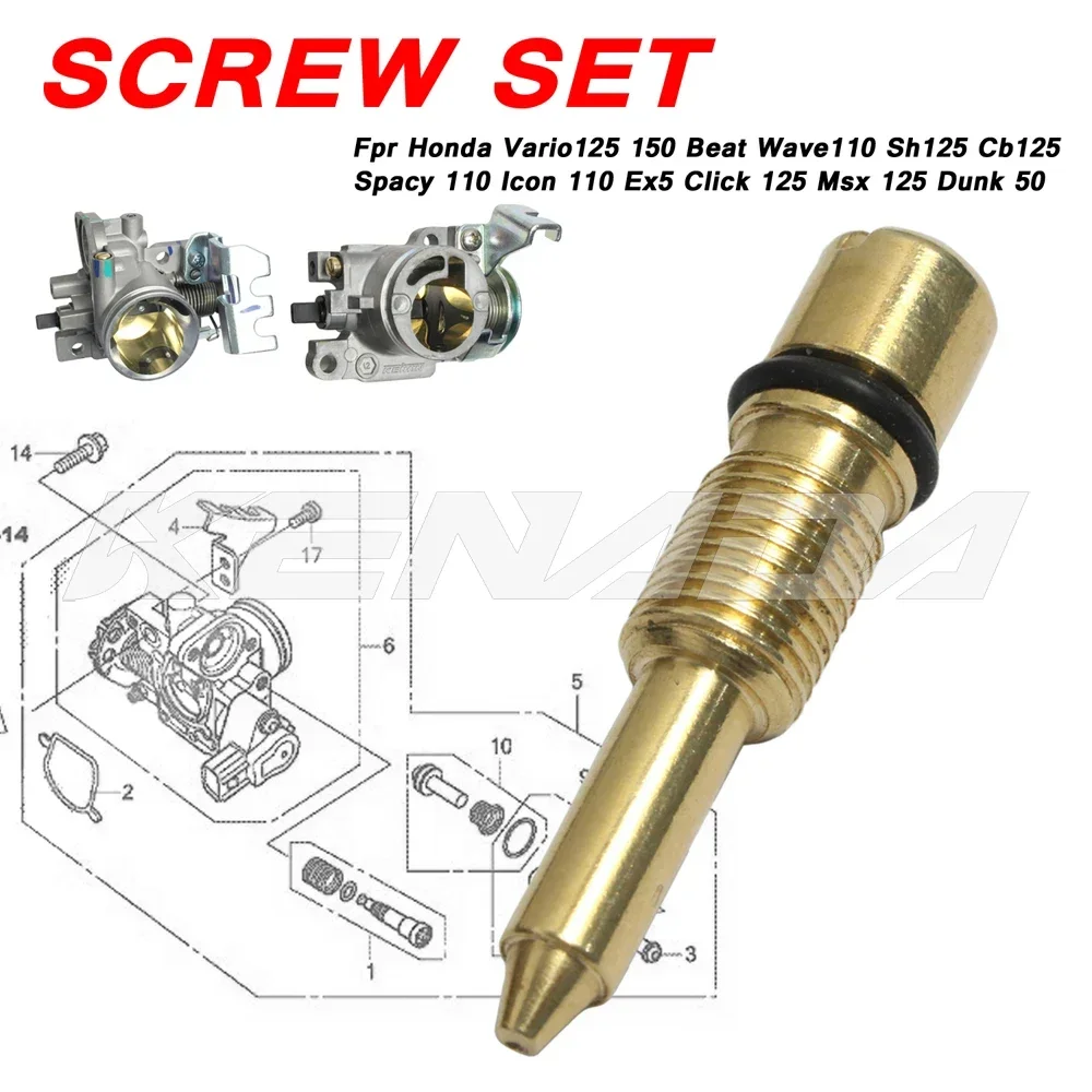 

Throttle Body Idle Adjustment Screw Set For Honda Vario125 150 Beat Wave110 Sh125 Cb125 Spacy 110 Icon 110 Ex5 Click 125 Msx 125