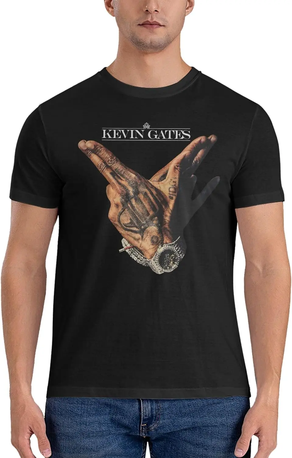 Men's Short Sleeve T-Shirt Crewneck Cotton Casual Tees Graphic T-Shirt for Men Black