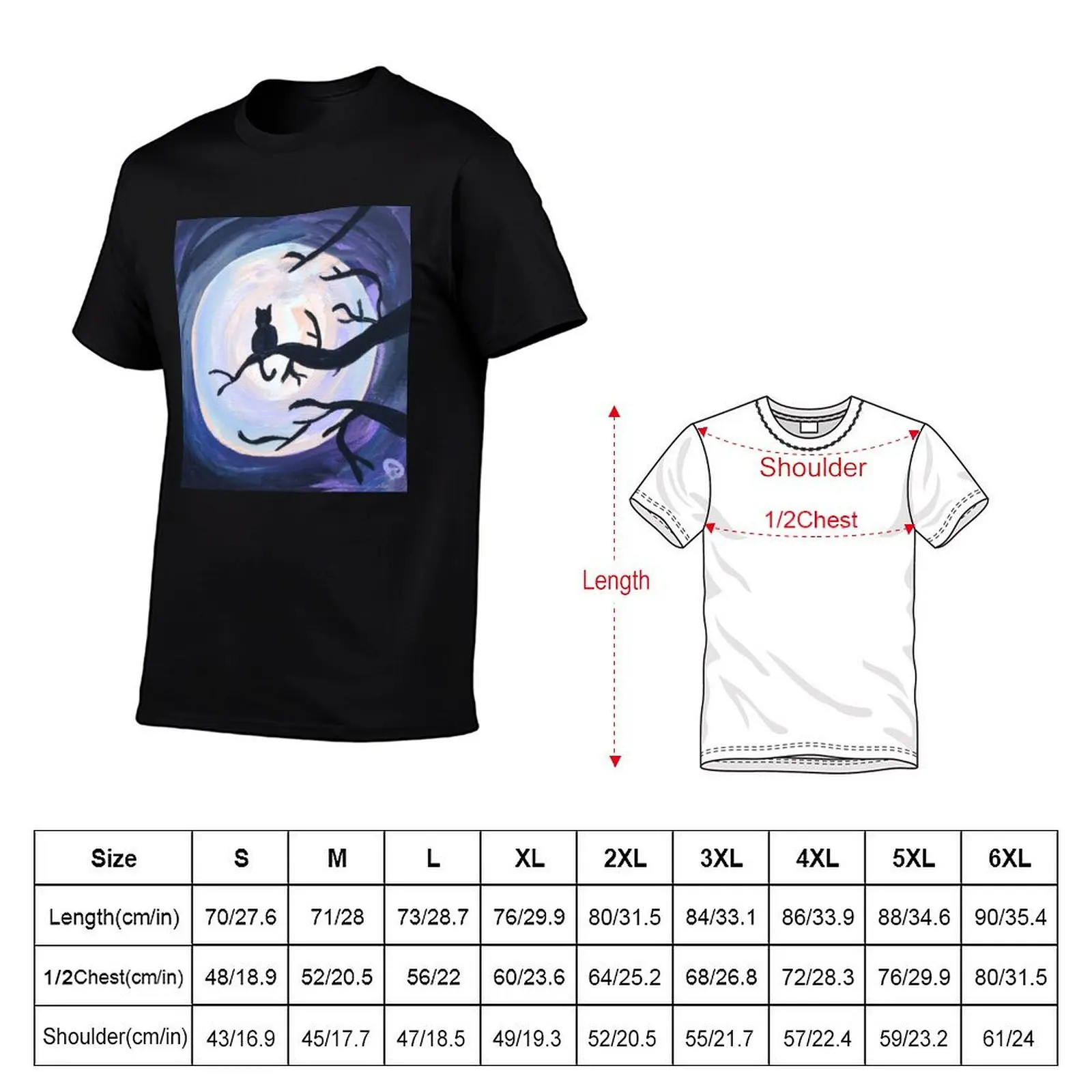 Howl at the Moon - Original artwork by Dody Denman T-Shirt Simple Casual Short Sleeve Cotton T-Shirt