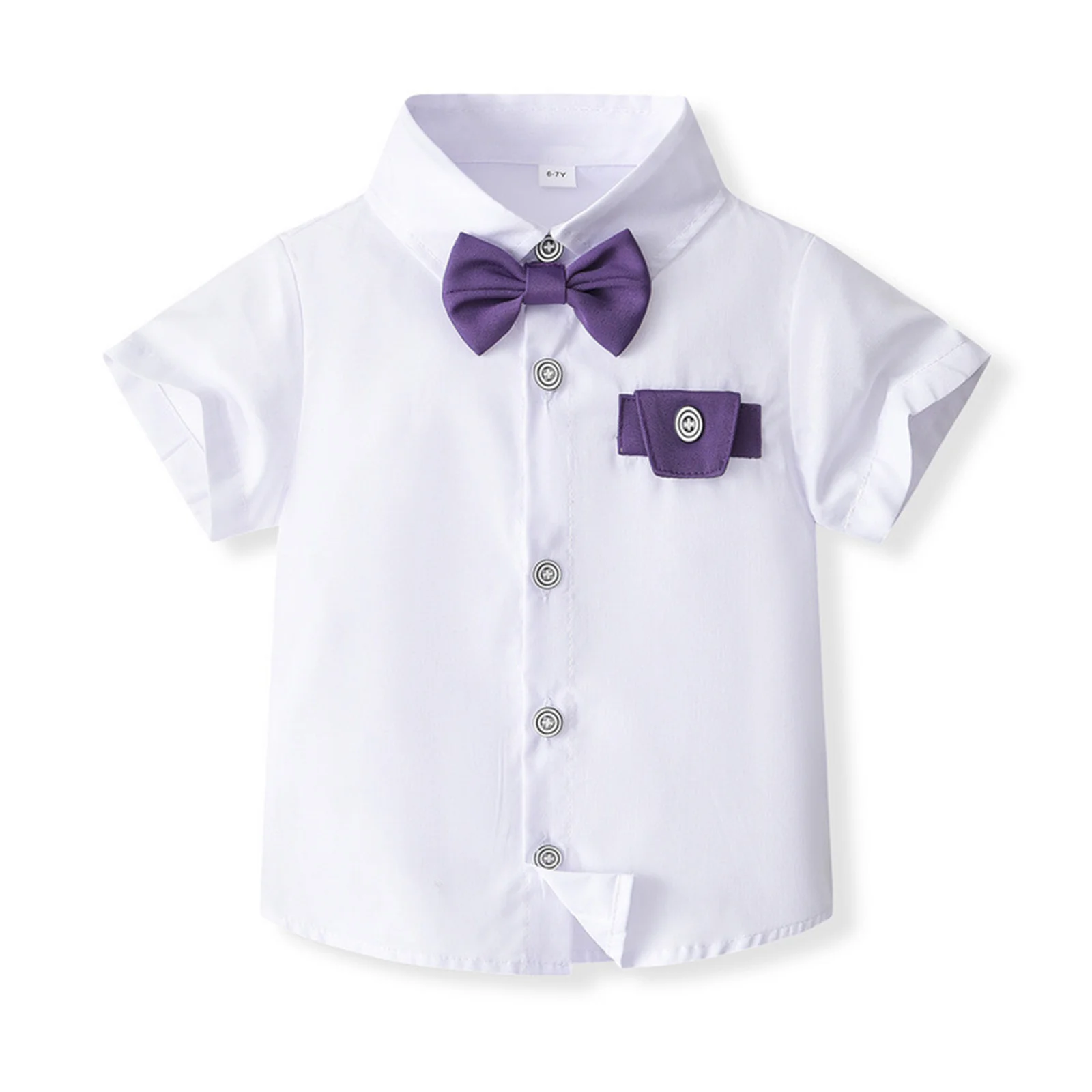 Kids Boys Clothing Infant Formal Suit Short Sleeve Gentleman Set for School Uniforms Birthday Party Christening Baptism Costume