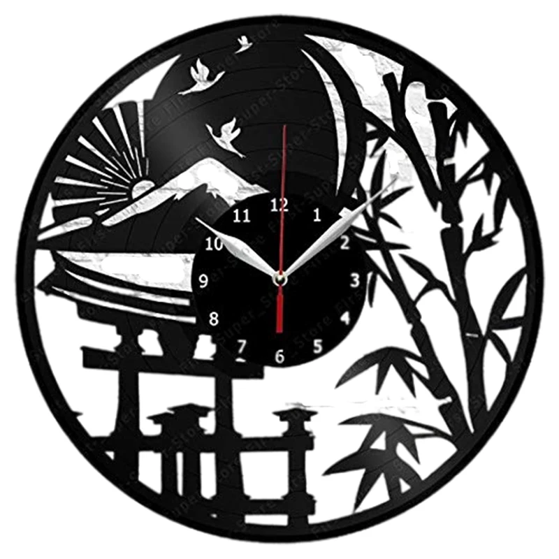 Japan Handmade Exclusive Vinyl Clock Art Decor Home Vinyl Record Wall Clock Unique Design Original Gift