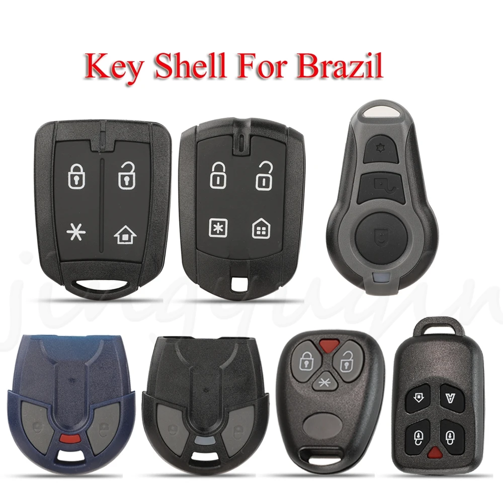 Jingyuqin New Replacement Positron Alarm Car Key Case For Brazil Remote Key Cover Shell Auto Parts Car-styling