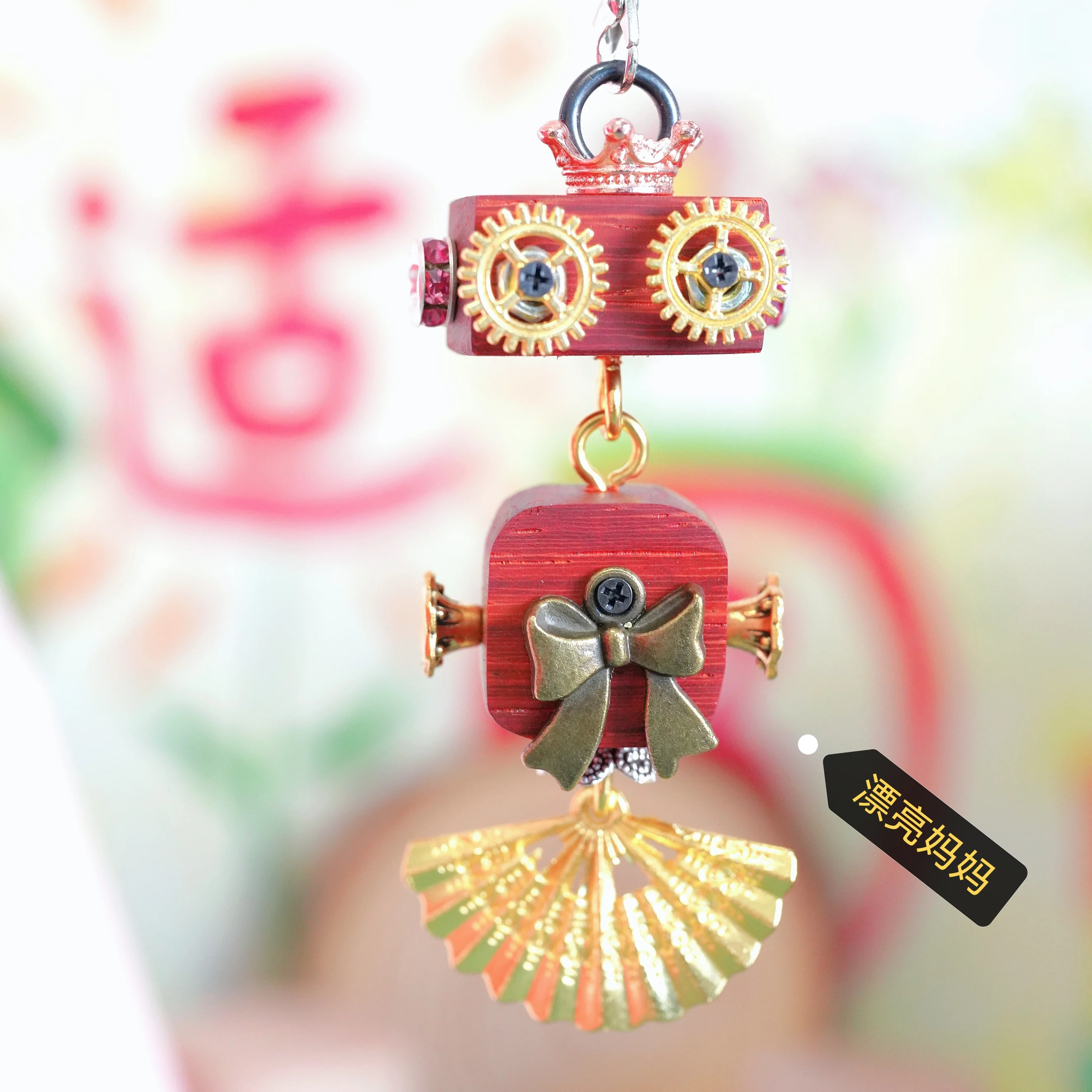 

Super Family Handmade Pendant Backpack Keychain Pendant Denim Bag Pendant DIY Bag Jewelry
