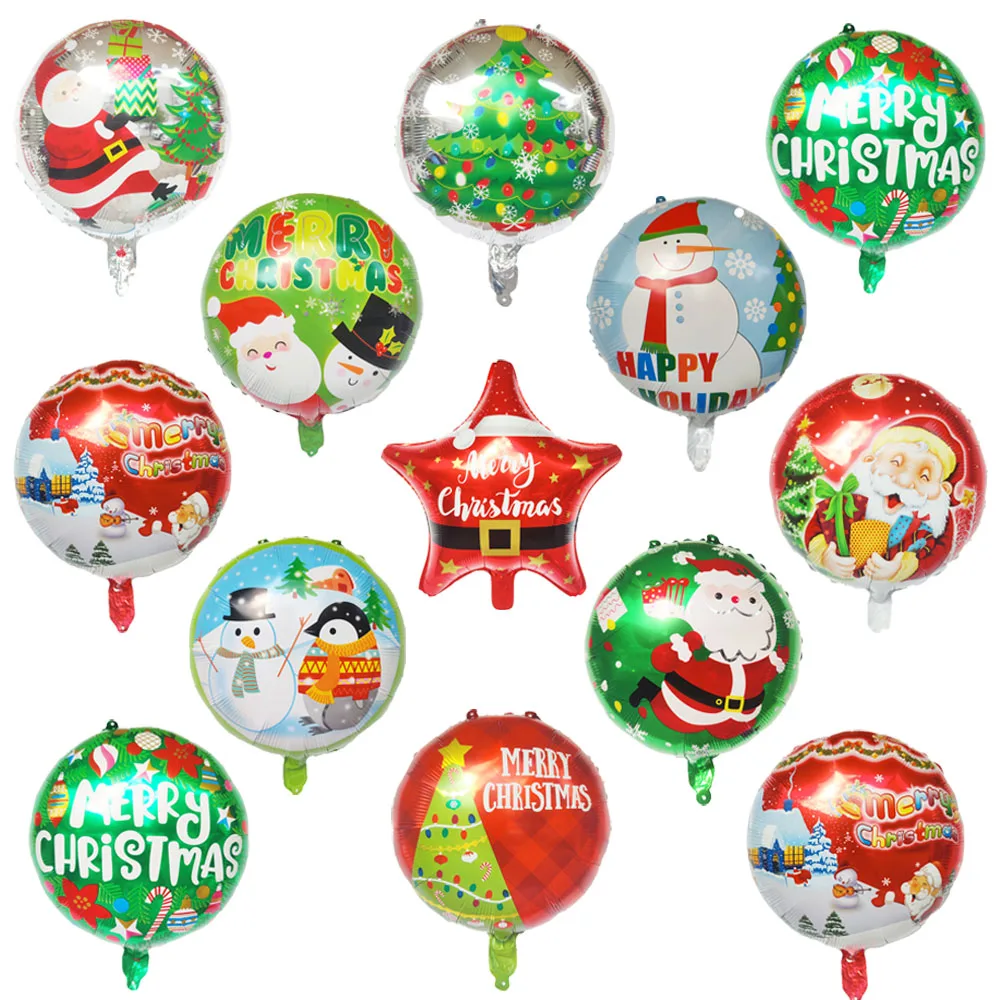 10/50 Uds. Globo de Feliz Navidad Santa Claus decoración navideña Feliz Navidad Globos de helio juguete para regalo para niños