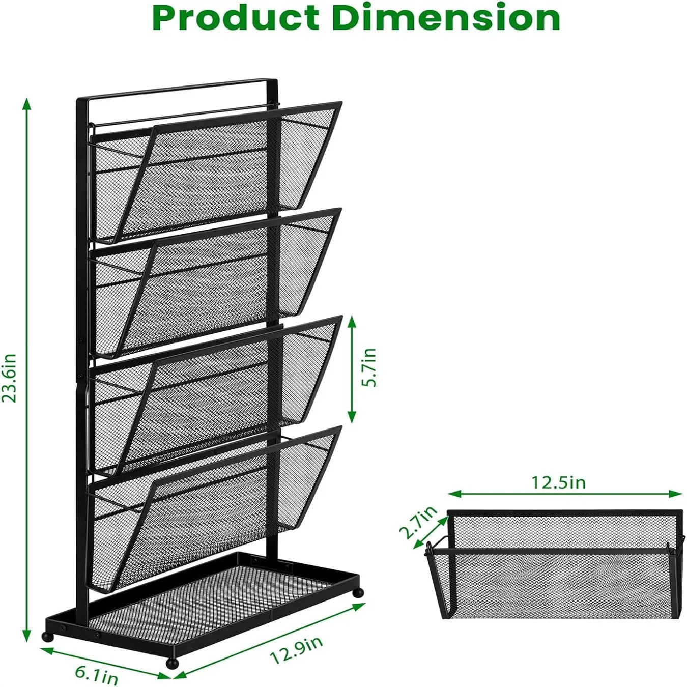 Vertical File Folder Holder, Mail Organizer, papel de bancada, Office Desk Organizer e Acessório