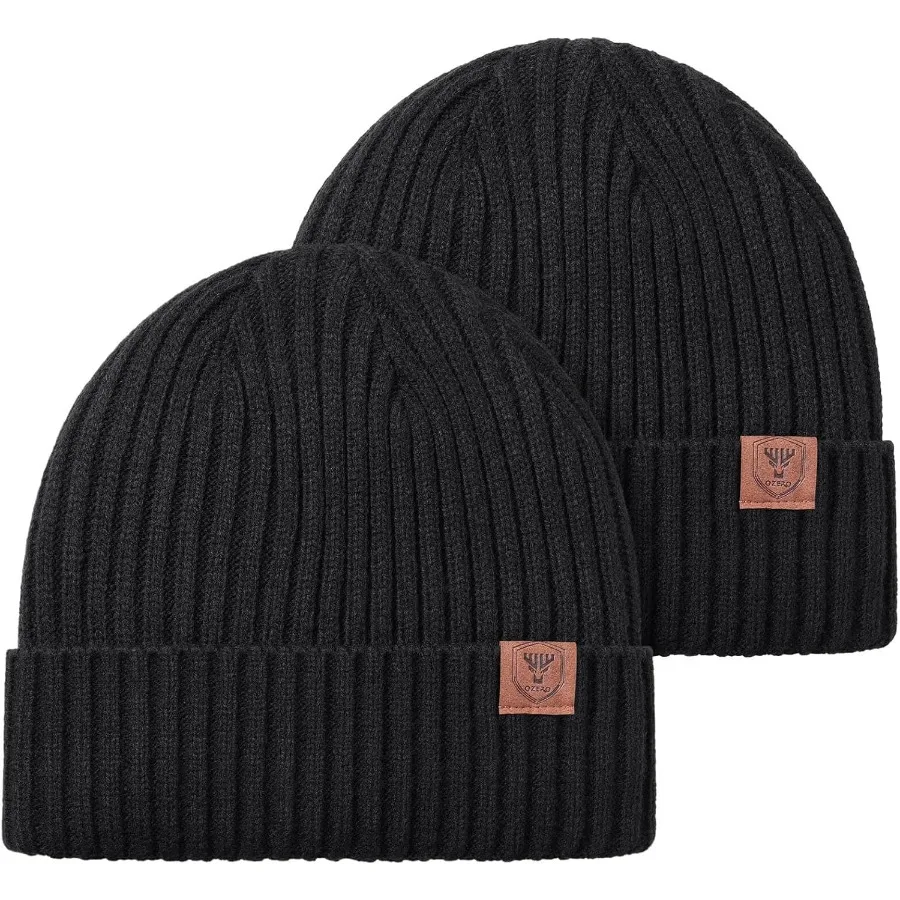 Gorro de malha OZERO Chapéu de inverno térmico grosso de lã polar com caveira de neve para homens e mulheres