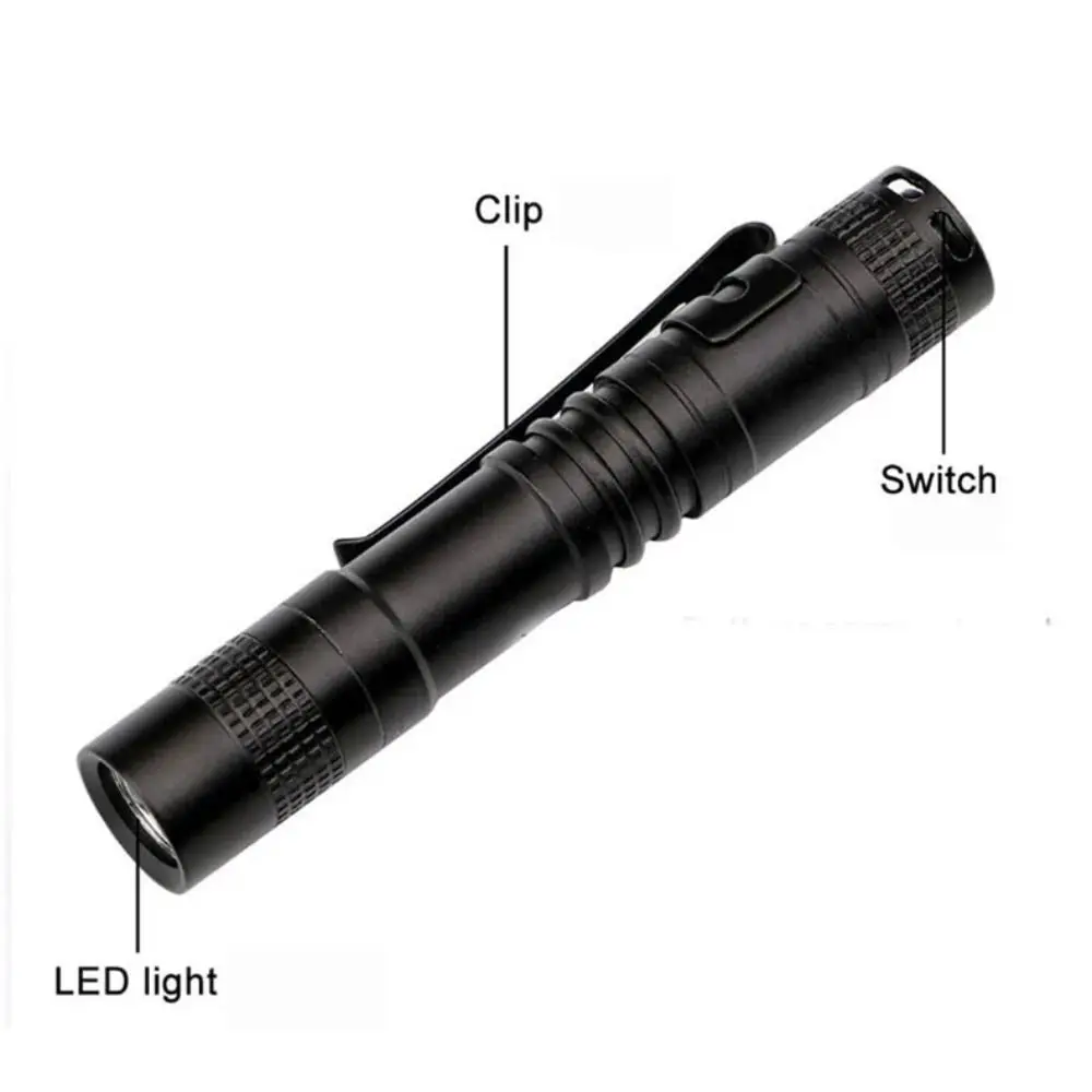 With Clip Mini Pen Lamp Portable Flashlight Portable Super Bright Penlight Clip Work Light Black Mini Light Mini LED Flashlight