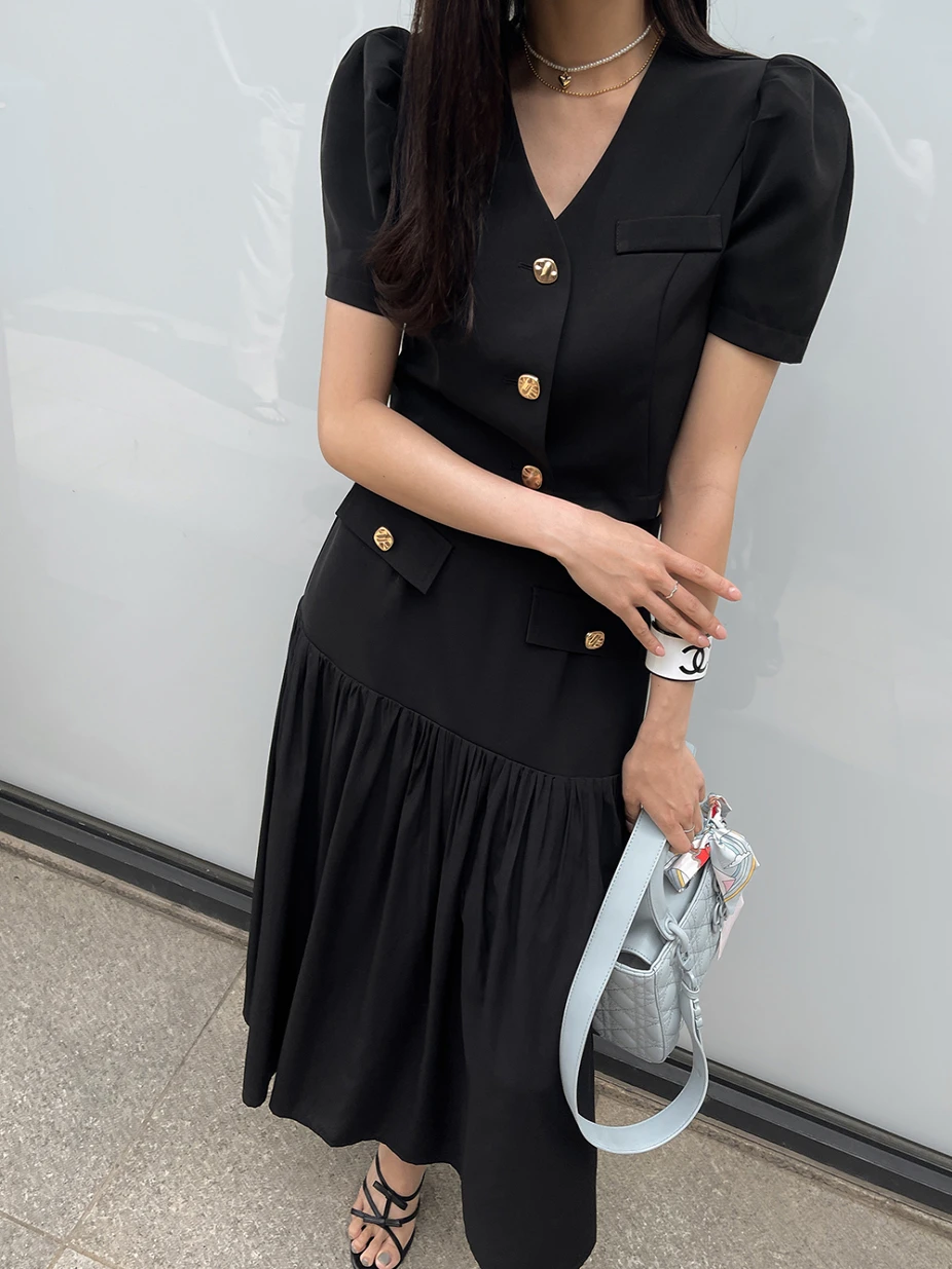 Damen-Set mit Bubble Sve-Anzug, Jaet Sweet, vielseitiger, plissierter Spleißrock, bezaubernde Polyesterfaser