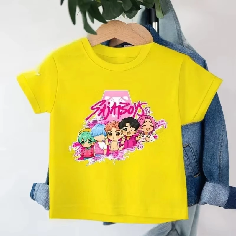 حار فيلم KPop شيطان الصيادين ساجا بنين طباعة الاطفال تي شيرت لينة الصيف بلايز طباعة تي شيرت الأطفال ملابس فتاة صبي #2