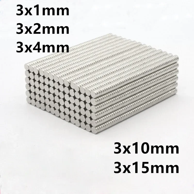 50/100PCS 3x1 3x2 3x5 3x10 3x15mm Round Magnet Powerful Magnet Rare Earth Neodymium Magnet