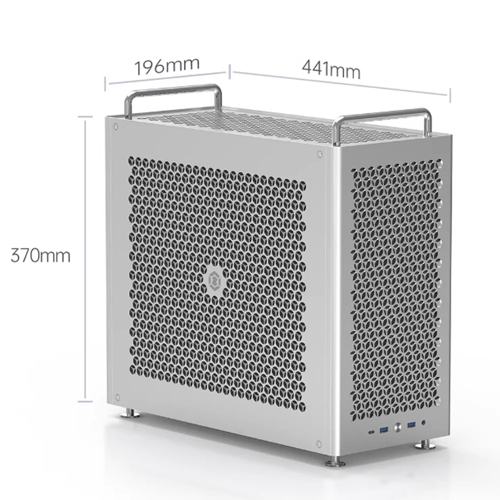 Portable 32L Full Aluminium ATX PC Case, Support ATX Mainboard, 360 Radiator, High Airflow Desktop Computer Tower Chassis