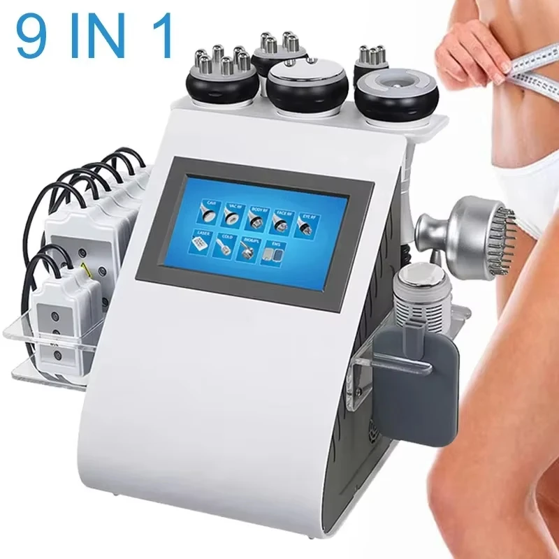 

Newest 9 In 1 Lipolaser Cavitation Slimming Machine RF Skin Lifting Radio Frequency Lipocavitation Fat Burner Body Electric Mas