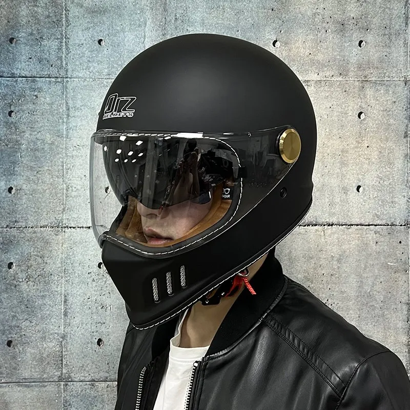 Retro motorcycle helmet, retro coffee racing, full face, DOT certification, JET