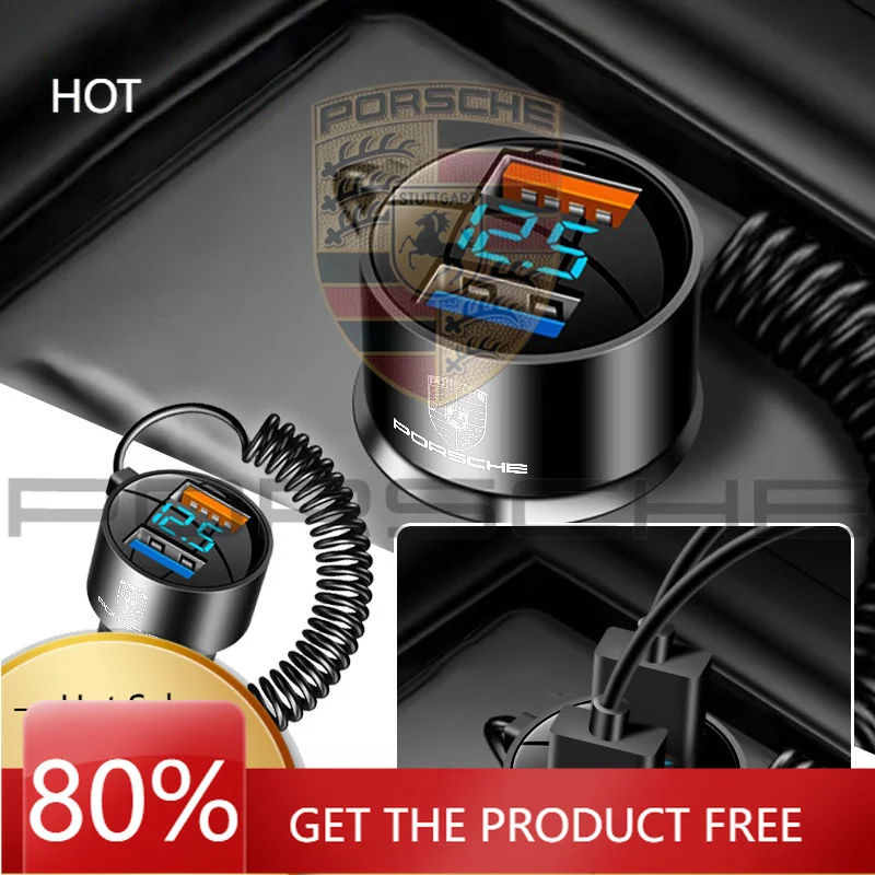 

Новая автомобильная зарядка с цифровым дисплеем 100 Вт для Porsche Cayenne, Panamera, Macan, 911, 718, Taycan, Boxster