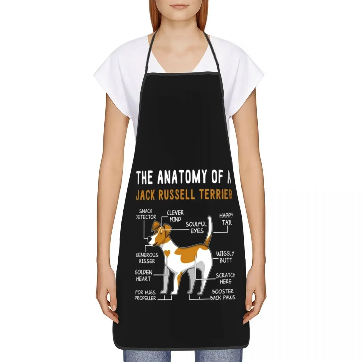 Jack Russell Terrier Dog Anatomy Apron Women Men Unisex Bib Animal Cooking Kitchen Tablier Cuisine Chef Baking