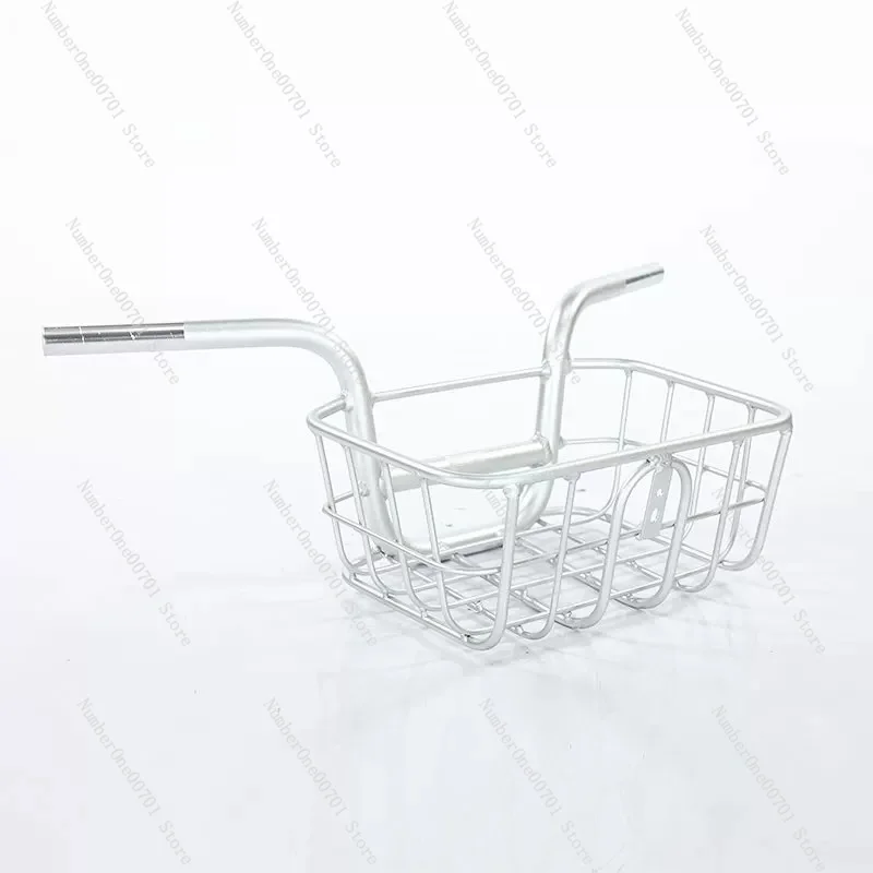 Aluminum Front Bike Basket for Road Fixed Gear, Sturdy Handlebar Mount Bicycle Basket, Commuter Cargo Basket for School Work