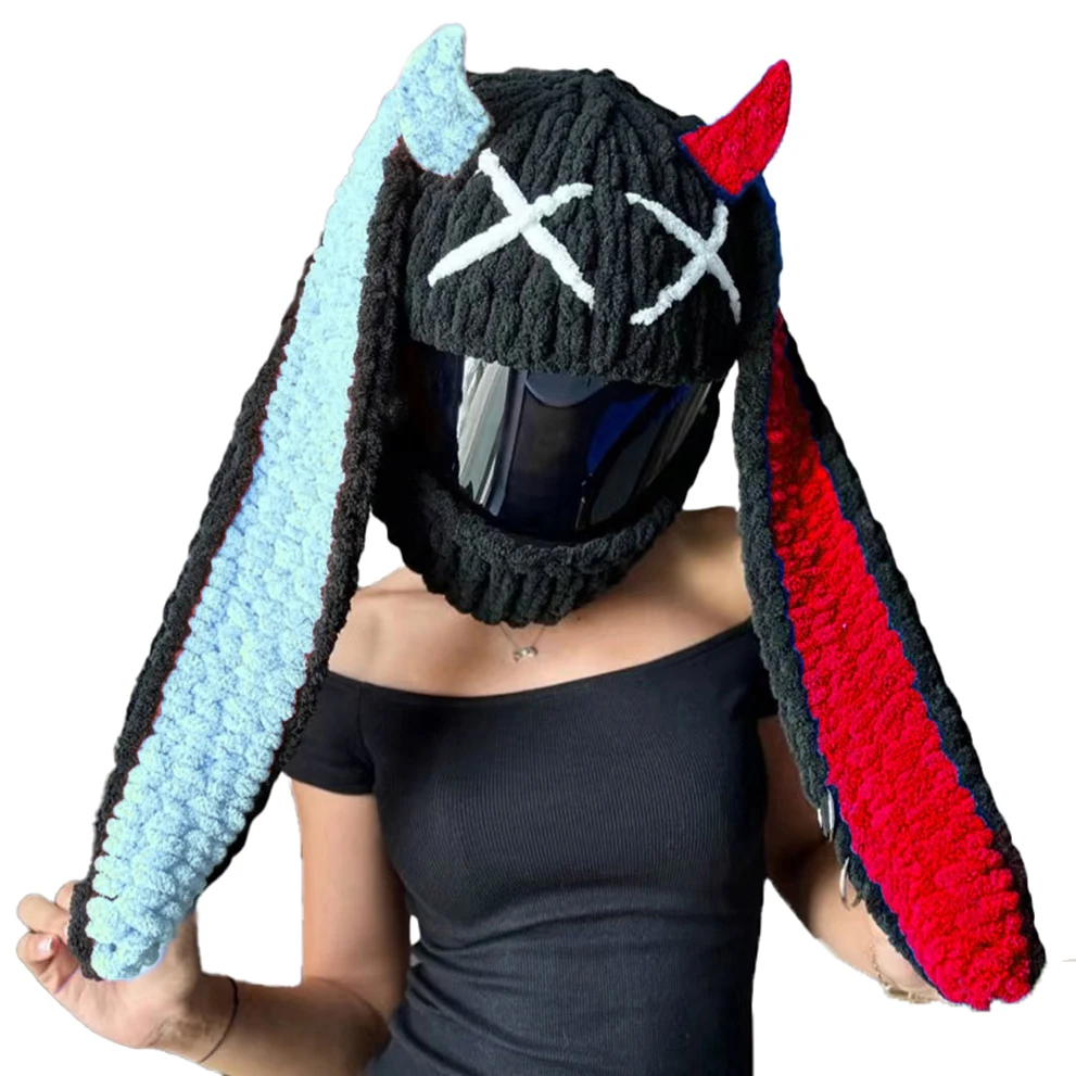 New Christmas Plush Cover Motorcycle Helmet Accessories Motocross Full Face Woman Helmet Decoration Helmet Cosplay Styling