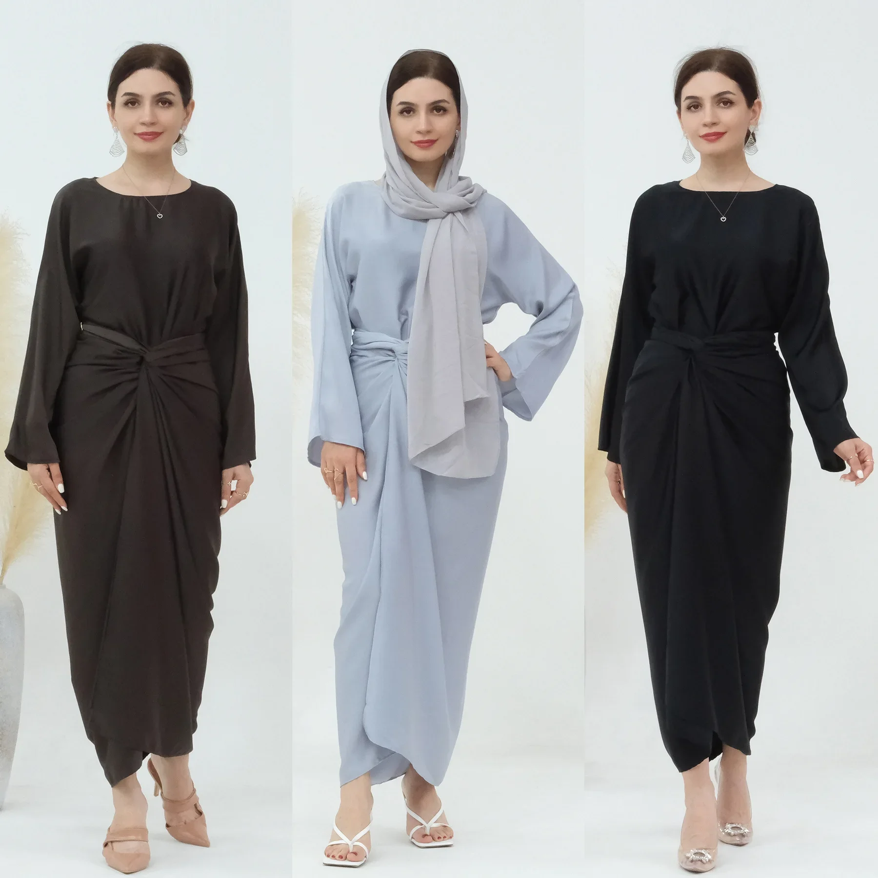 iya Sets 2 Piece Muslim Women Prayer Outfit Islamic Clothing Praying Garment Abaya Long Skirt + Tops Ramadan Dubai Turkish