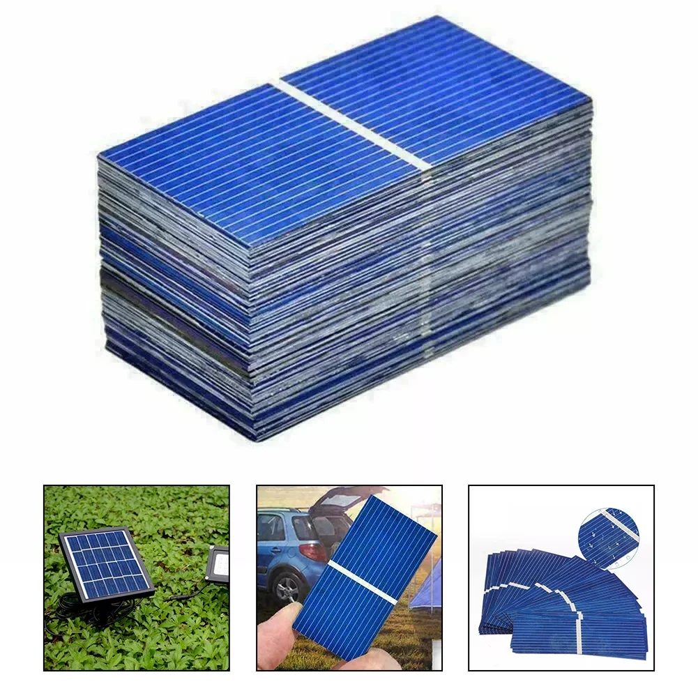 100pcs 0.5V  Mini Solar Cell For Solar Panels 52mmx 26mm Polycrystalline Solar Panels Photovoltaic Panel Battery Charger