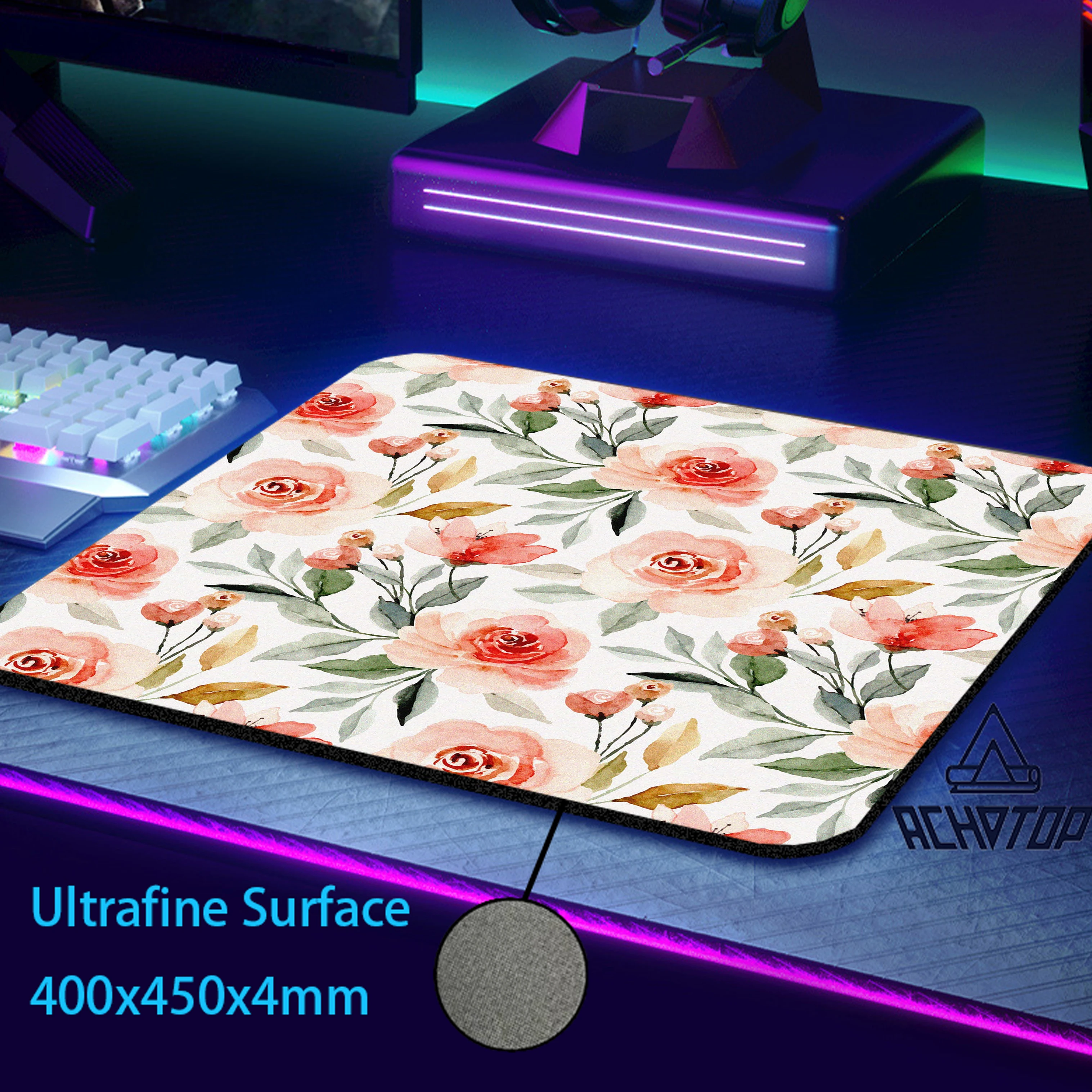 

Flowery Small Control E-Sports Ultrafine Surface Mousepad Gaming Keyboard Pads Mouse Pad Locked Edge Balance Mouse Mat 40x45CM