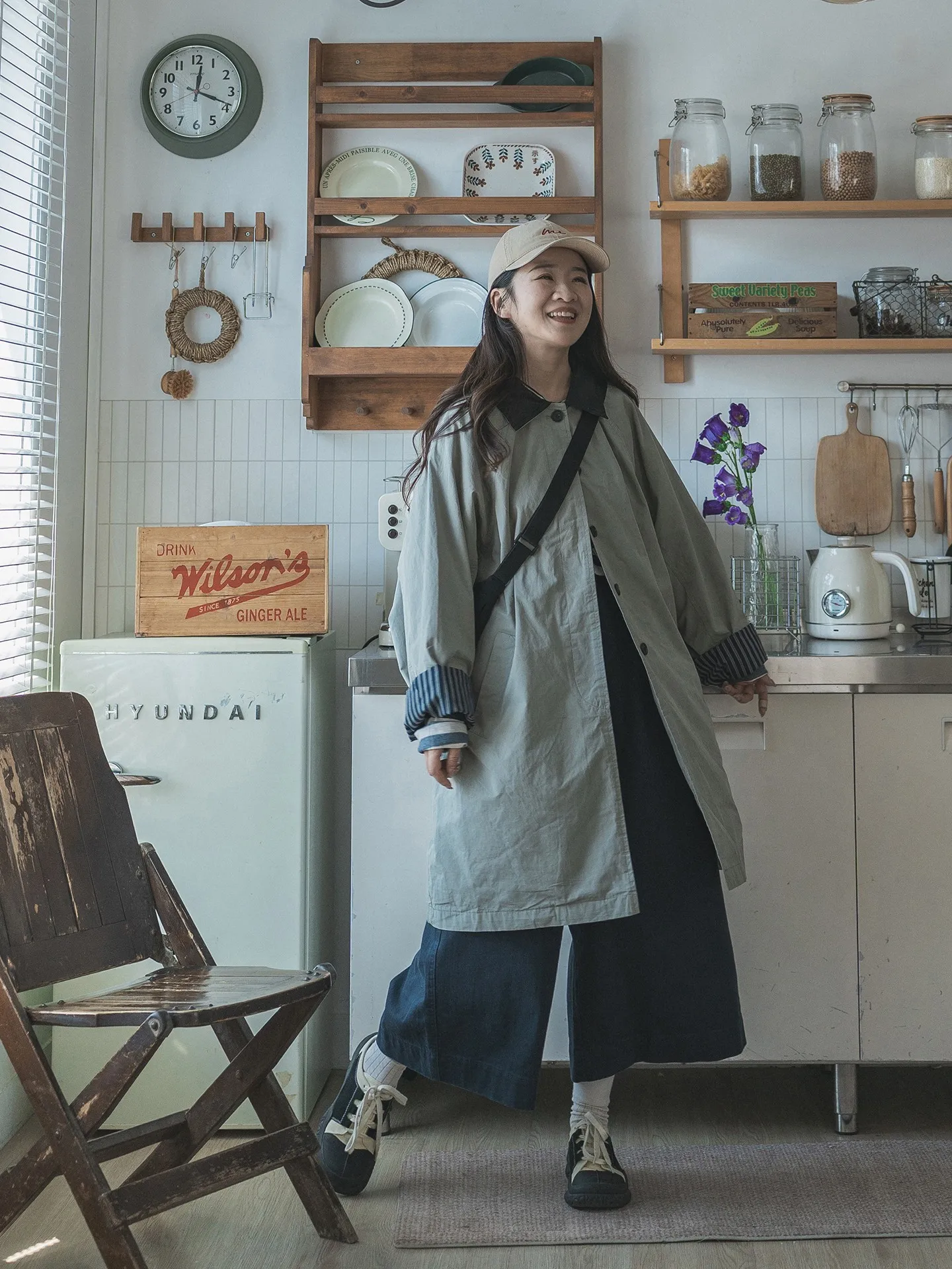 

Loose Salt Series Windbreaker Women's Long Sleeve Cotton Spring Autumn Commute Thin Workwear Jacket Color Block Collar