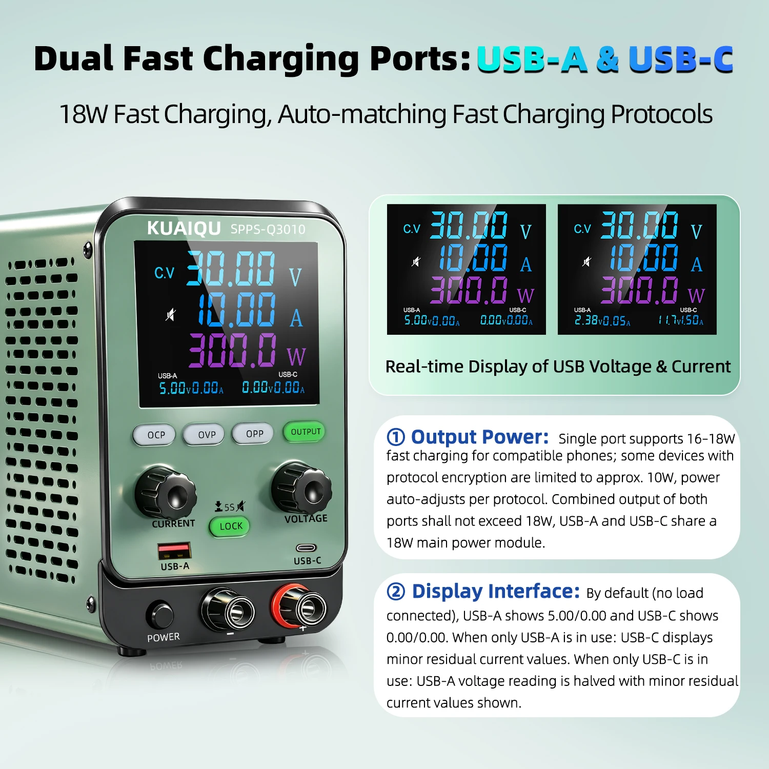 KUAIQU Einstellbare Stromversorgung für die Reparatur von Mobiltelefonen, 3,3V 5V 9V 12V 15V 19V 24V 28V 30V 60V 72V 120V Stabilisierte Labornetzquelle – Detail 9