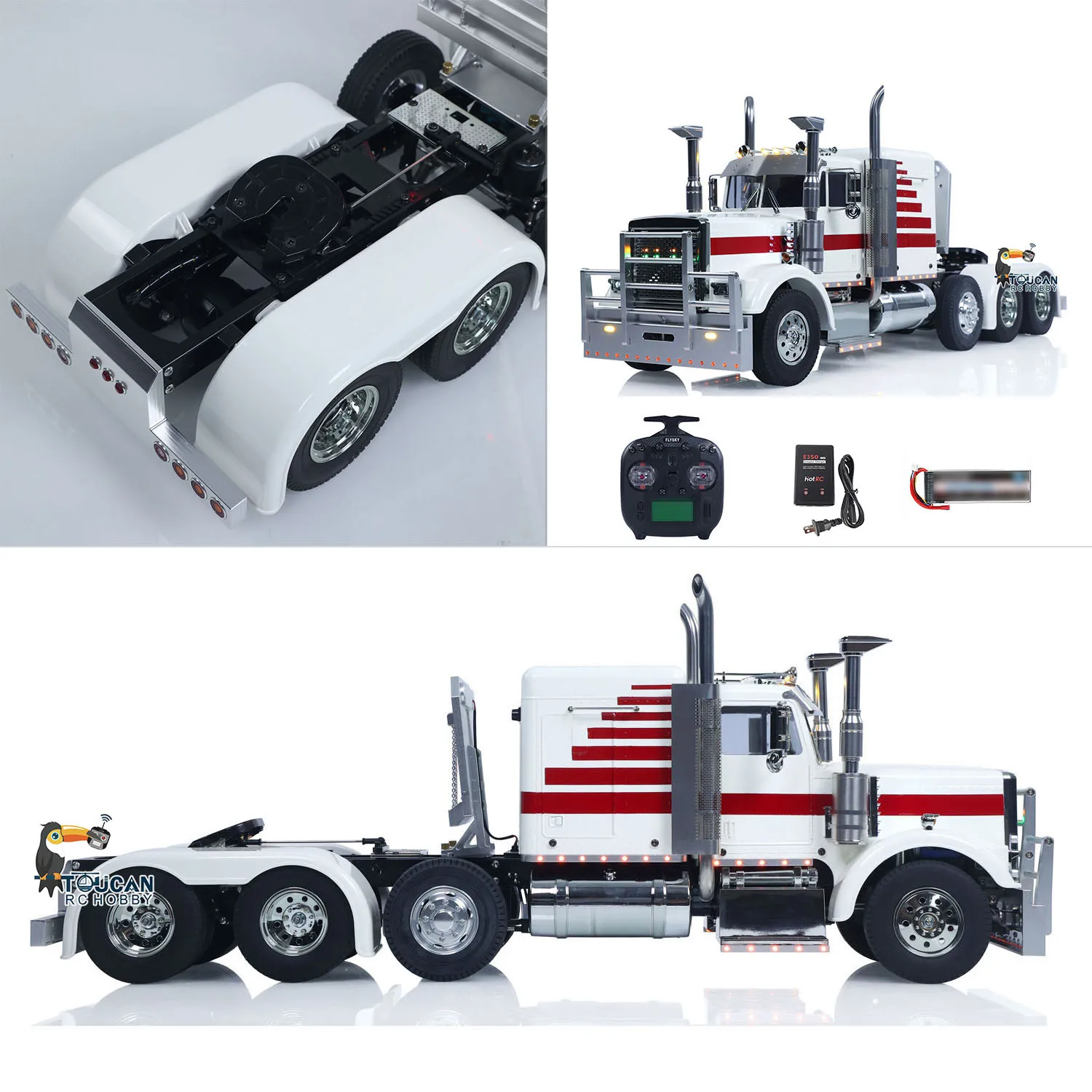 8X4 TOUCAN TAMIYA 1/14 RC Tractor Truck 56344 Grand Hauler Mid Lift Axle Chassis Suspension ST8 Radio Remote Control RC Vehicle