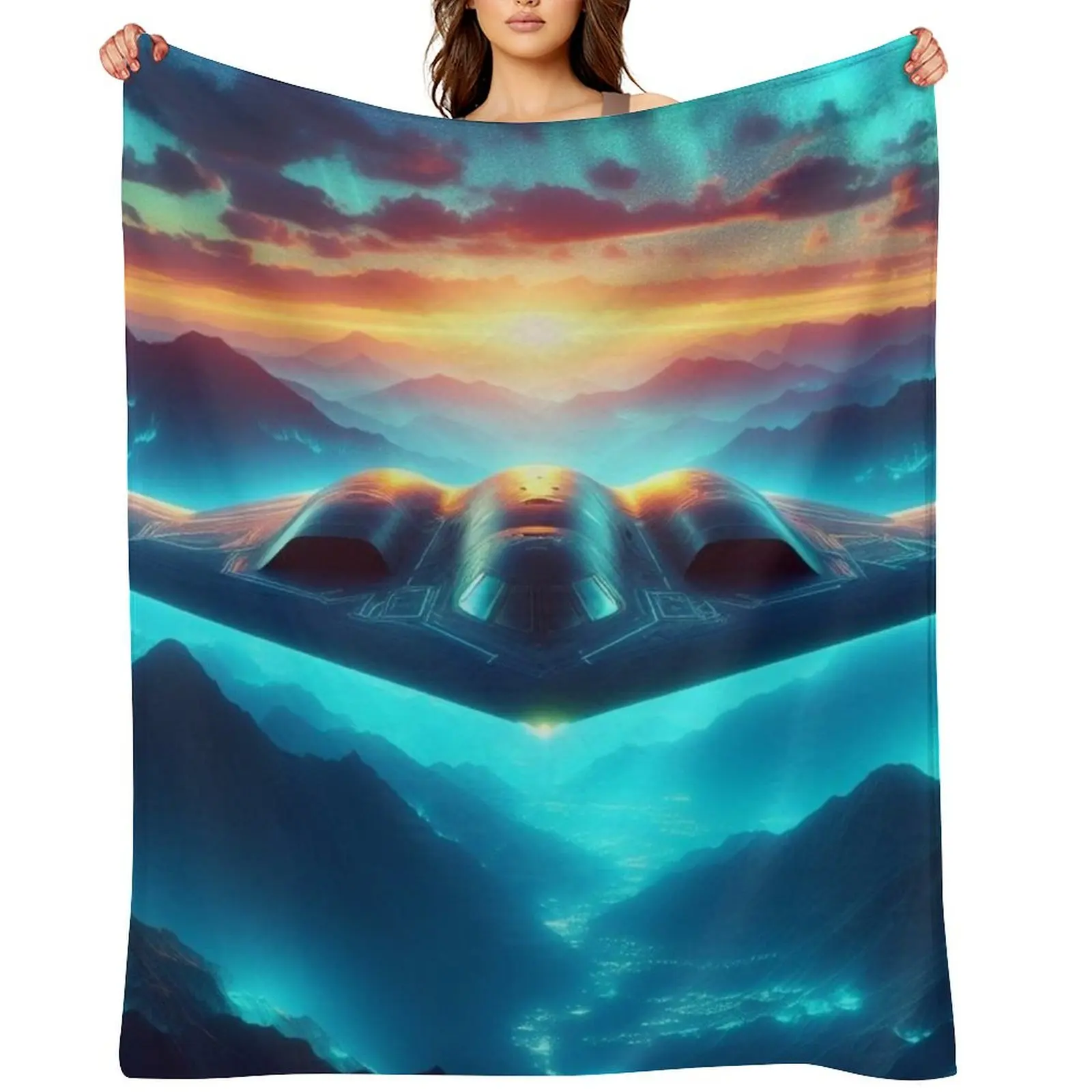 

Northrop B-2 Spirit Throw Blanket Travel Stuffeds Soft Sofa Throw Blankets