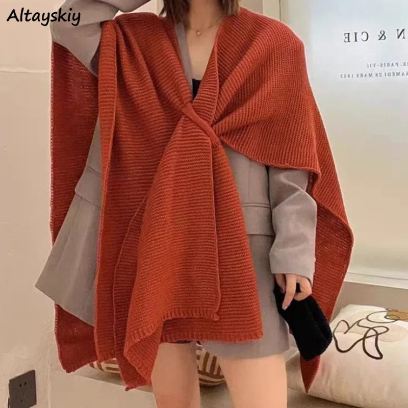 Minimalist Scarf for Women Autumn Winter Casual Korean Style Warm Ins Elegant Female All-match Thick High Street Chic Casual