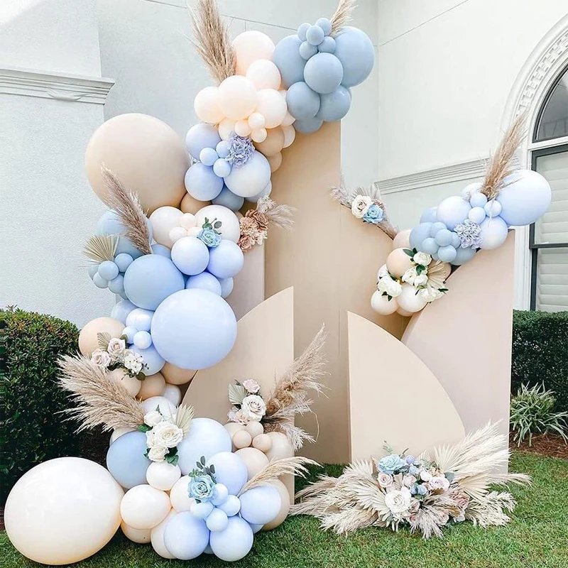 

Baby Shower Balloon Garland Arch Kit Birthday Party Decorations Bbay Baptism Boy Backdrop Arche Ballon Pastel Blue Baloon