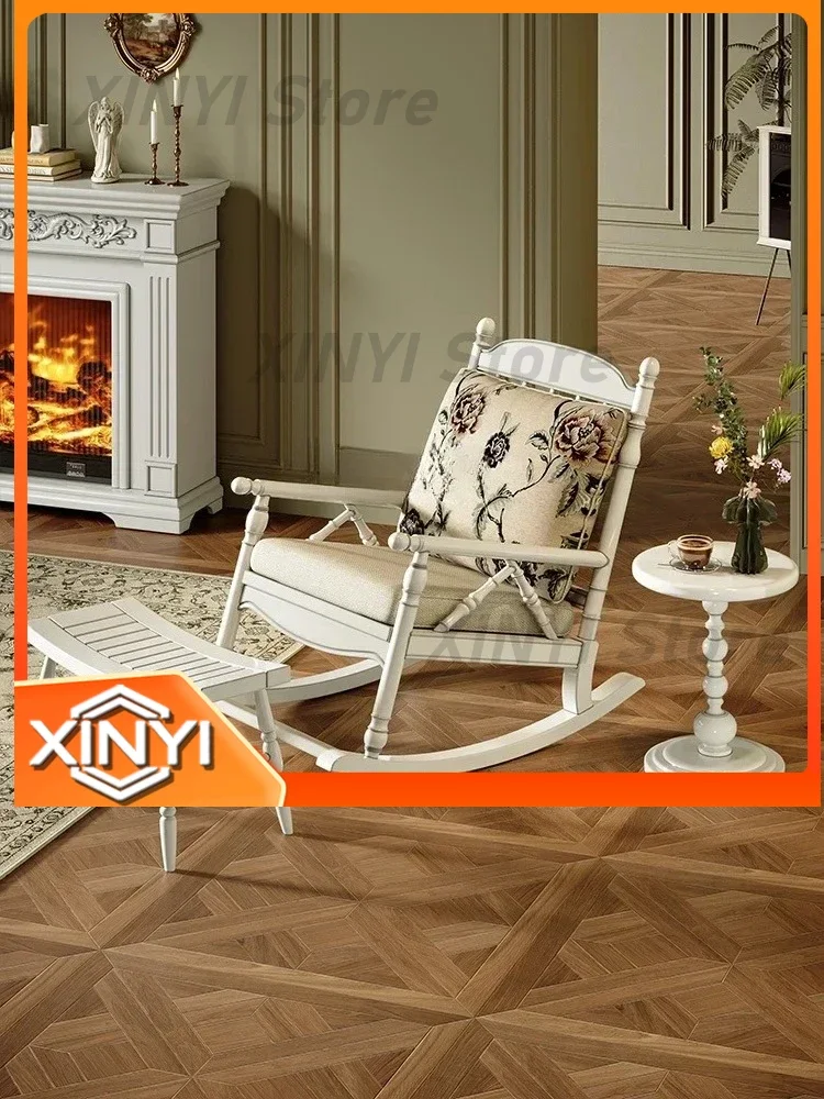 Vintage Lazy Rocking Chair Reclining Chair for SS1001 Adult Balcony Home Leisure Living Room Chair