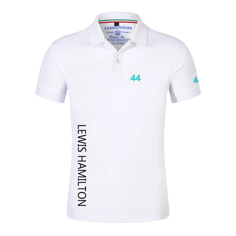 F1 driver Lewis Hamilton digital 44 Men's New Summer Hot Breathable Polo Shirts Printing Short Sleeve Comfortable Tops