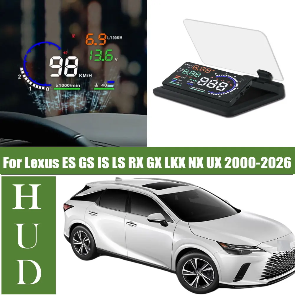 Car HUD Head Up Display LED Windshield Projection For Lexus ES GS IS LS RX GX LKX NX UX 2000-2026
