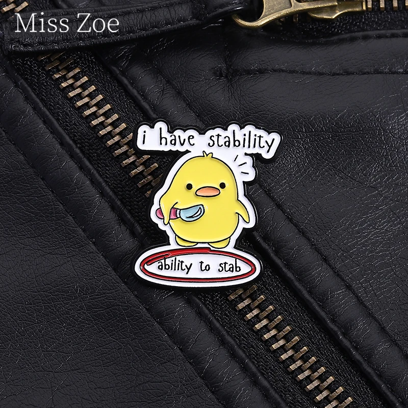 لدي ثبات لطعن المينا دبوس مخصص روح الدعابة الأصفر الفرخ إغاظة يقتبس دبابيس شارة التلبيب مجوهرات الكرتون