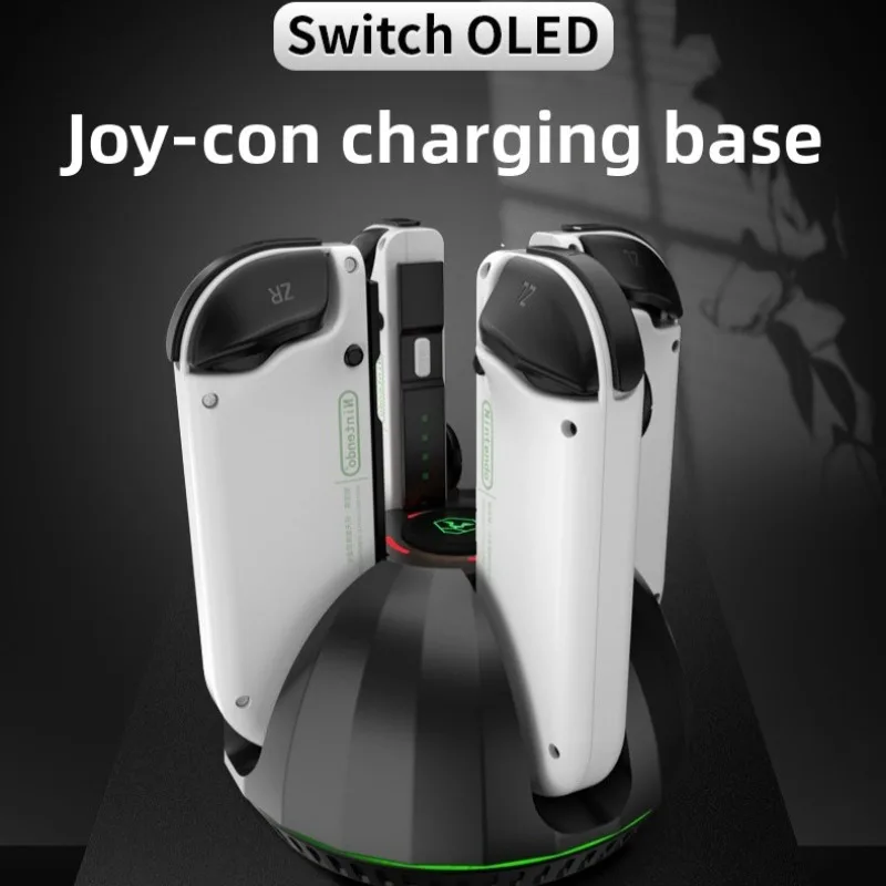 

Зарядная база для игровых контроллеров 4-в-1 с быстрой зарядкой и LED-подсветкой, док-станция для Nintendo Switch Joycon, игровые аксессуары