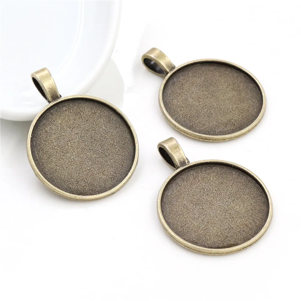 New Fashion 10pcs 25mm Inner Size 4 Colors Plated Classic Simple Style Cabochon Base Setting Charms Pendant