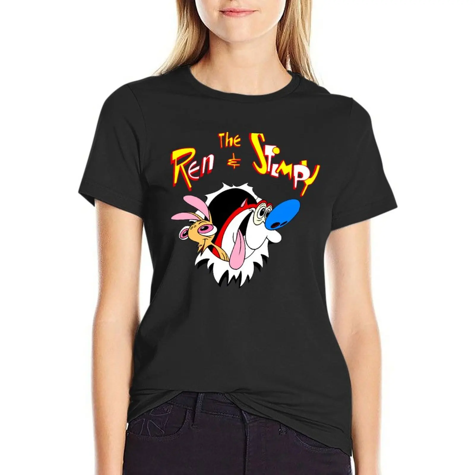 

Ren and Stimpy T-Shirt funny aesthetic clothes summer tops Blouse tshirts woman