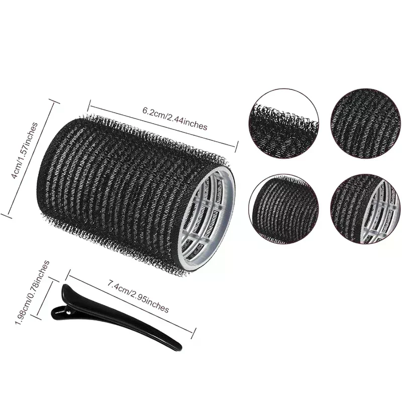 24pcs/Set Self Grip Hair Rollers No Heat Hair Clip Curlers Heatless Curls Hair Bangs Volume Self-adhesive Hook DIY Styling Tools