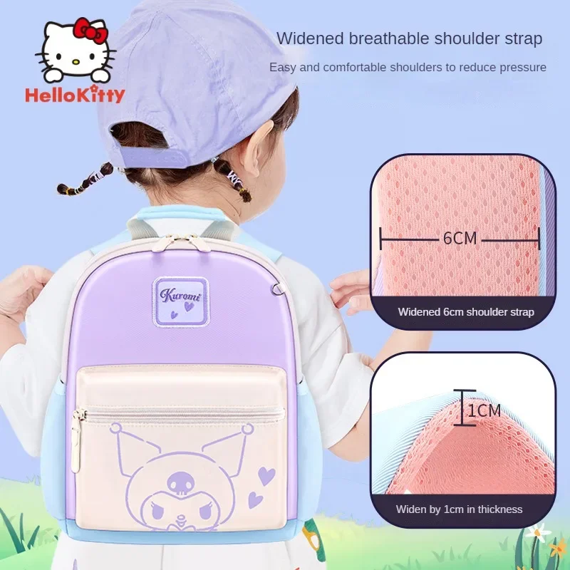 Imagem -02 - Sanrio Hello Kitty Schoolbag para Meninas da Escola Primária Hello Kitty Cinnamoroll Babycinnamoroll Mochila Infantil Novo 2023