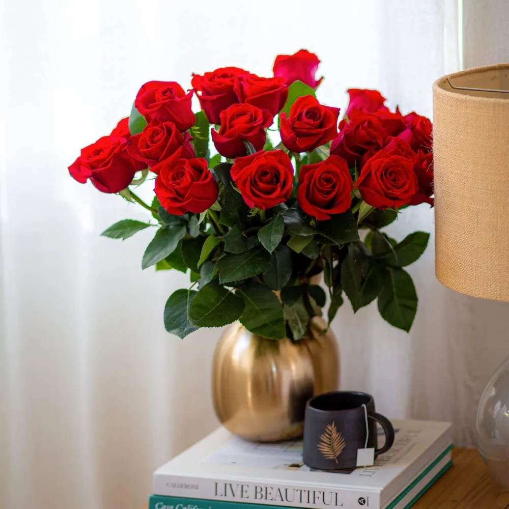 

Two Dozen Red Roses Hand-Tied in Eco-friendly Wrap, Farm Fresh Flowers,Vase Not Included, Flower Delivery, Birthday Flowers