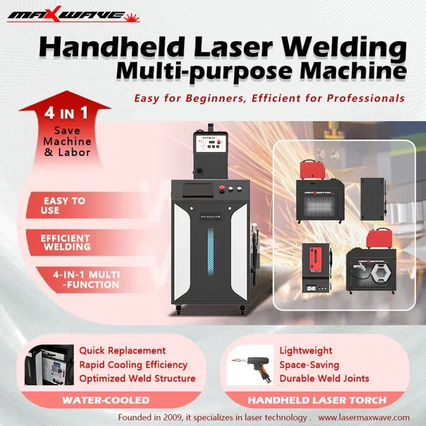 Air Cooling Laser Welder Handheld Portable Welding Machine for Stainless Steel Carbon Steel Aluminum Iron Butt Weld Lap Weld