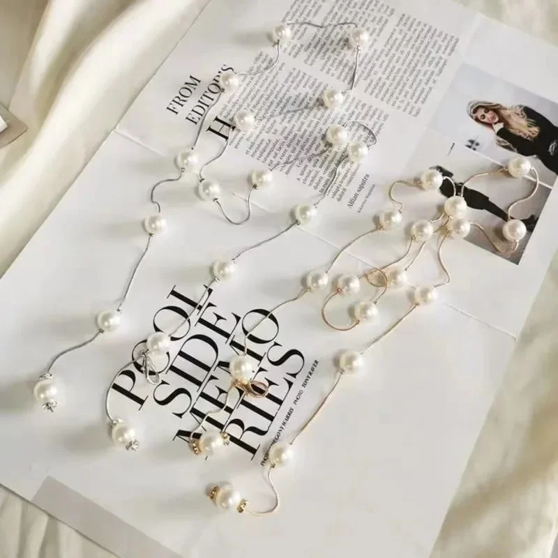 Vielseitig, schöne Perlenkette für Damen, dünner Bund, vielseitige Kleid-Taillenkette