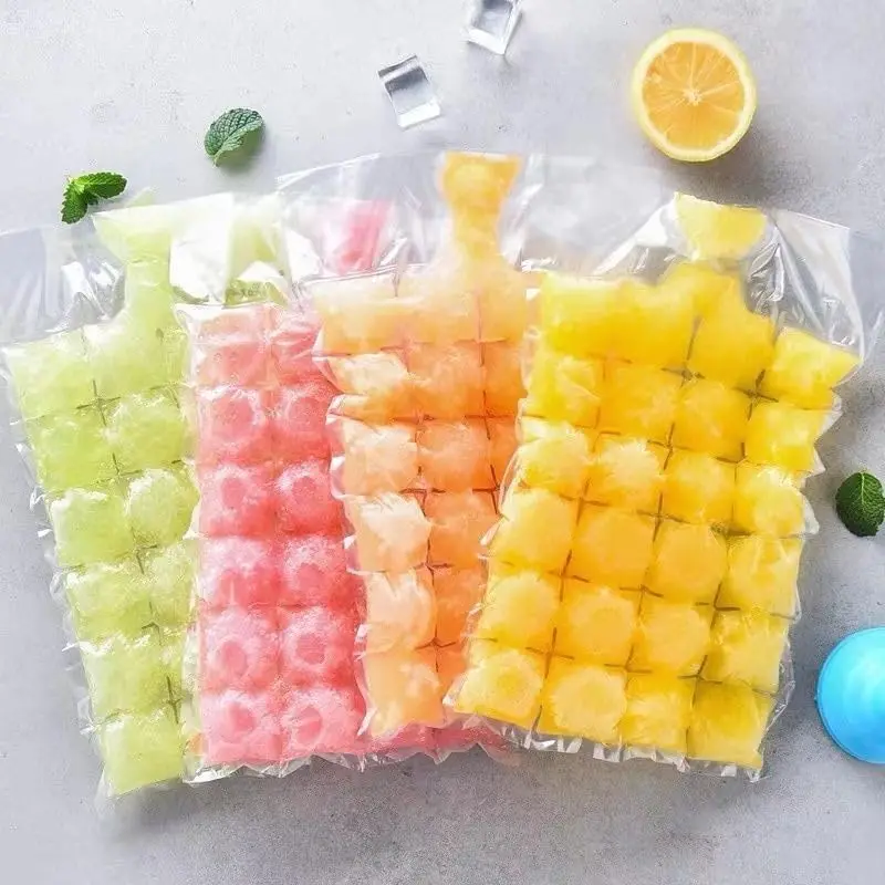 50-100pc Disposable Self Sealing Ice Cube Freezer Bags, Easy Release Ice Making Bags For Beverage Cocktail Kitchen Supplies