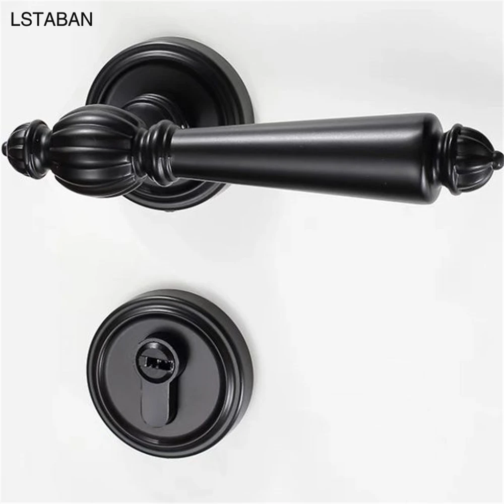 Imagem -06 - Fechadura de Maçaneta de Liga de Zinco Preto Fechadura de Porta de Segurança Silenciosa para Quarto Dividir Fechadura Mecânica de Ouro Fechaduras de Hardware para Móveis