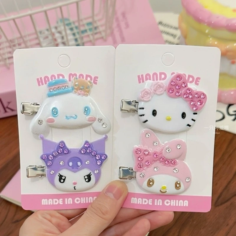 

Sanrio Kawaii Hello Kitty Duck Hairpin Japanese Cartoon Kuromi Melody Hairpin Headpiece Children's Festival Gift
