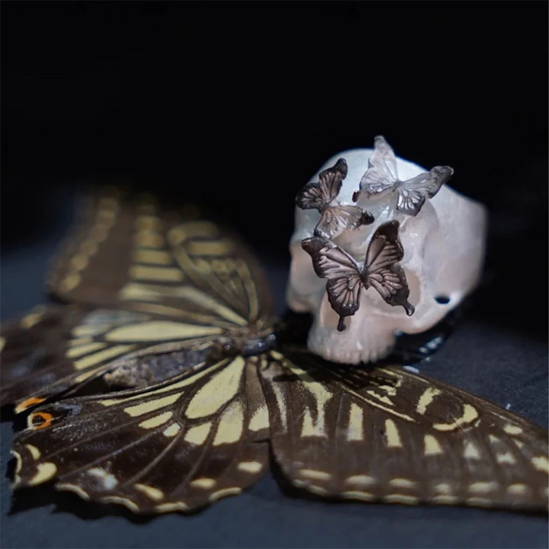 ZHUHE Butterfly Skull Ring Neo-Gothic Style For Women Men\'s Jewelry Accessories Party Gift