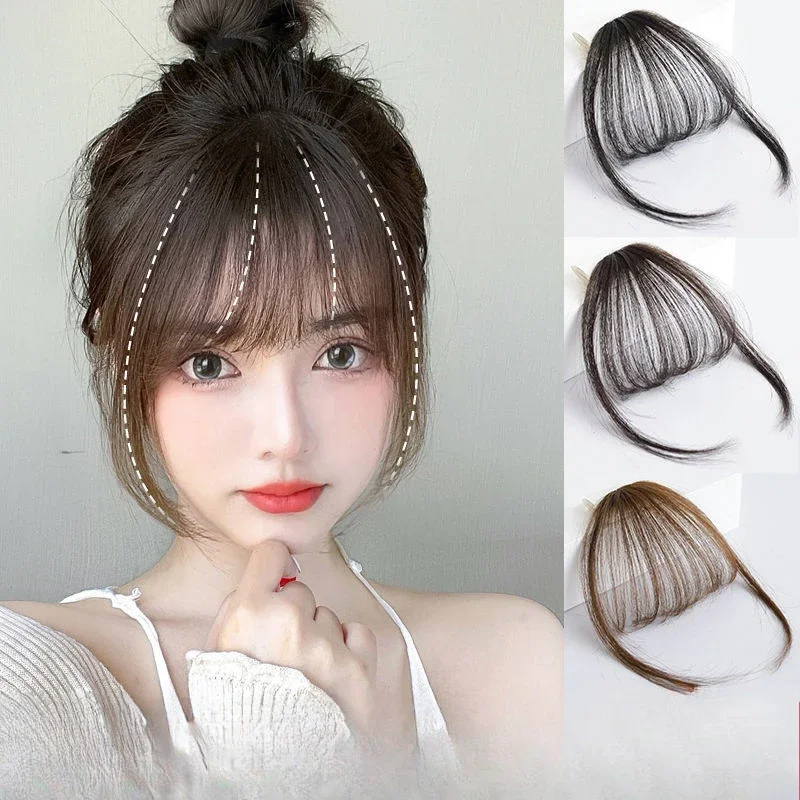 Fake Air Bangs Hair Styling Tools Hair Clip-In Extension Synthetic Hair Fake Fringe Clip In Bangs Natural False Hairpiece Women