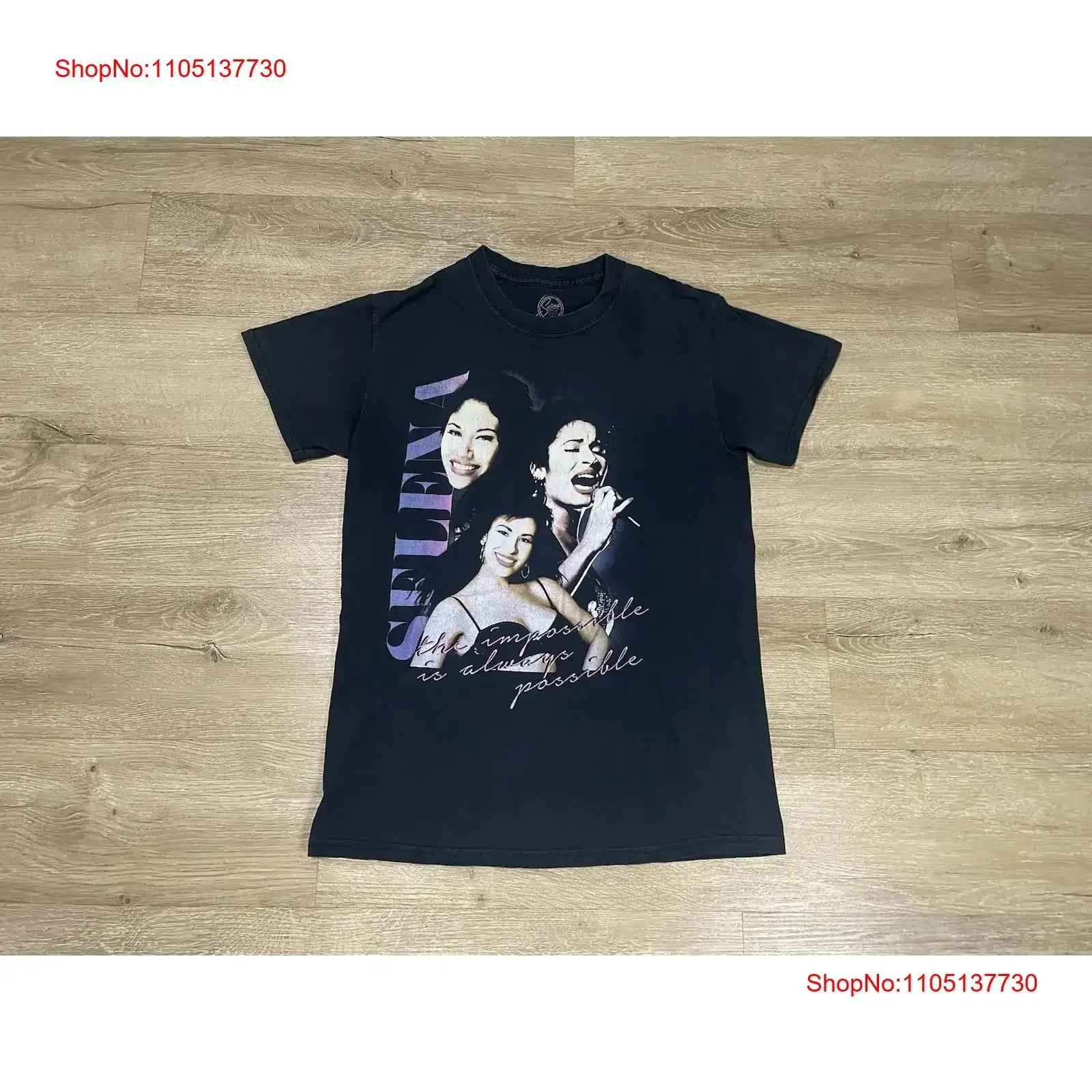Selena Quintanilla Sz S camiseta negra Tejano música latina vintage lavado suave transpirable estirado streetwear moda ligeramente