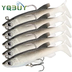 베이스 8cm13g T-꼬리 낚시 지그 헤드 Swimbaits에 대 한 5pcs 낚시 미끼 패들 꼬리와 부드러운 플라스틱 Swimbaits 낚시 미끼