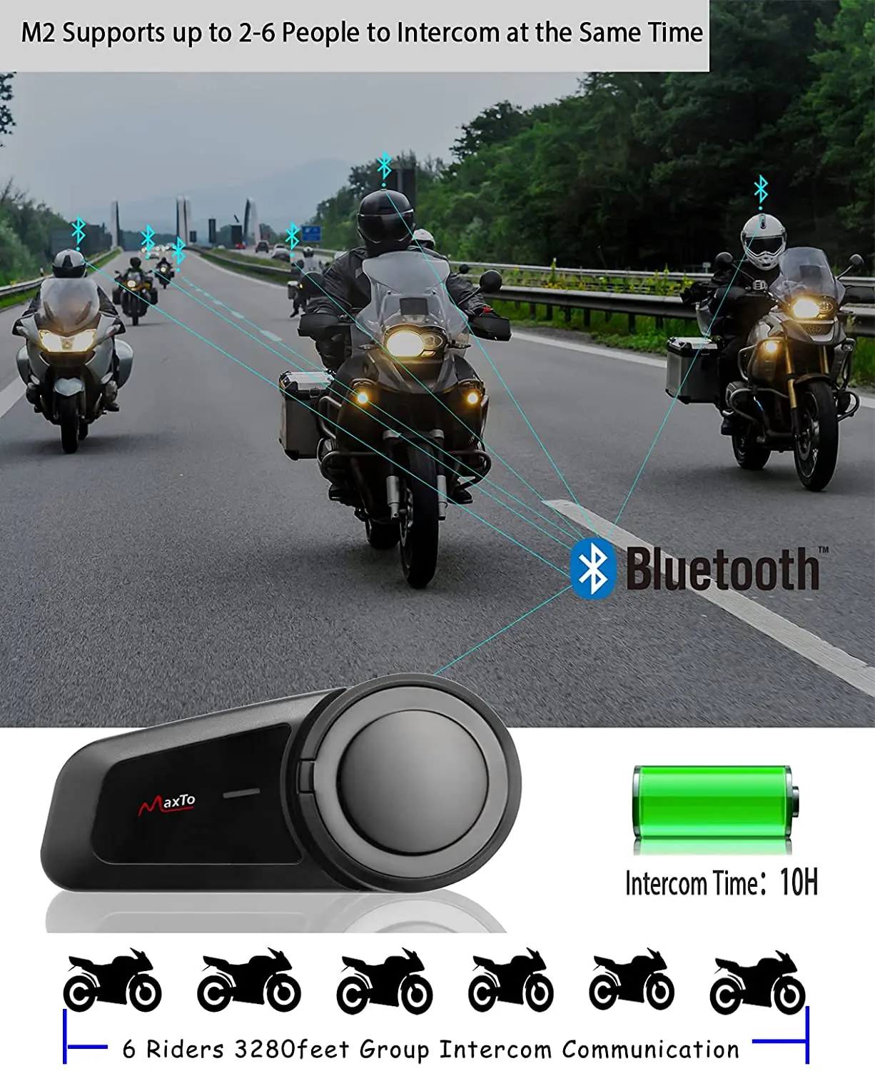 Hot Selling  M1 Motorcycle Accessories Helmet Wireless Bluetooth Headset Safe and Automatic Answering